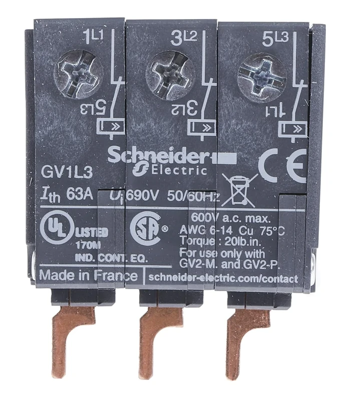 Schneider Electric, Current limiter module, TeSys GV2, on device mounting, GV1L3