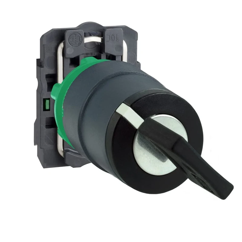 Schneider Electric Harmony XB5 - Key Selector Switch, Plastic, 2 Positions, Ronis 455 Keylock, Stays Put, 1NO, 22 mm Mount, XB5AG21, Black