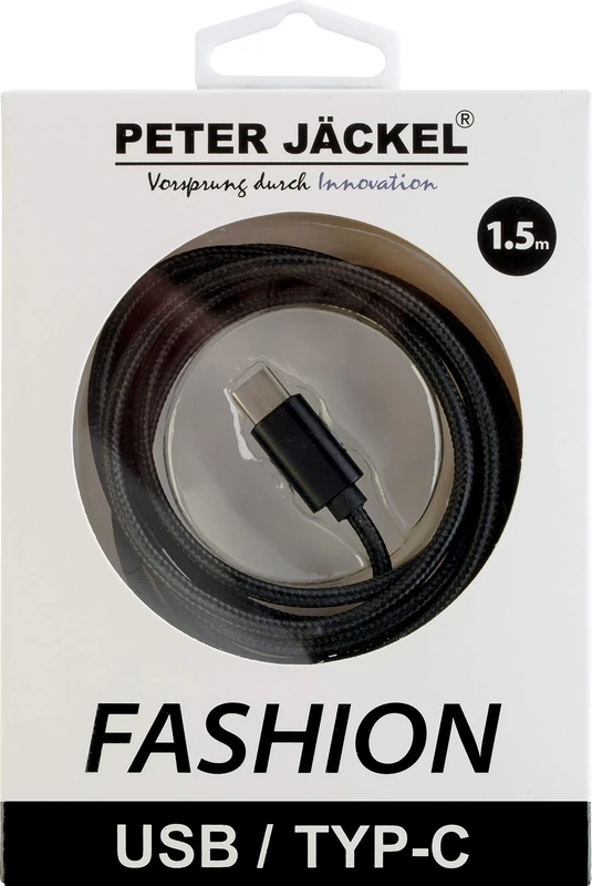 Peter Jäckel Fashion 1.5 m USB Data Charger Cable Black Type C USB with Sync and Charging Function