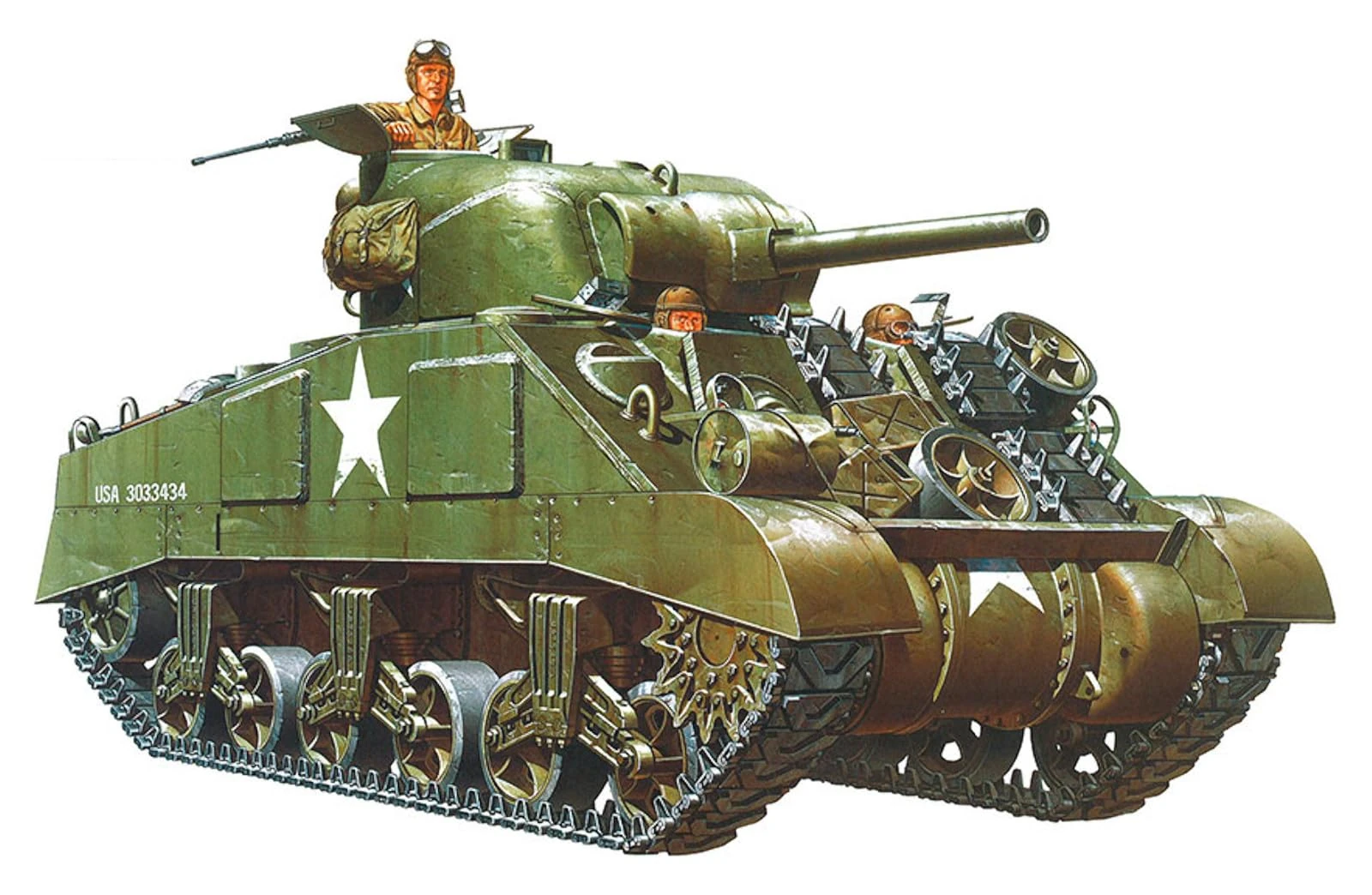 Tamiya US M4 Sherman Tank Early Production 1:35 Military Plastic Model Assembly Kit