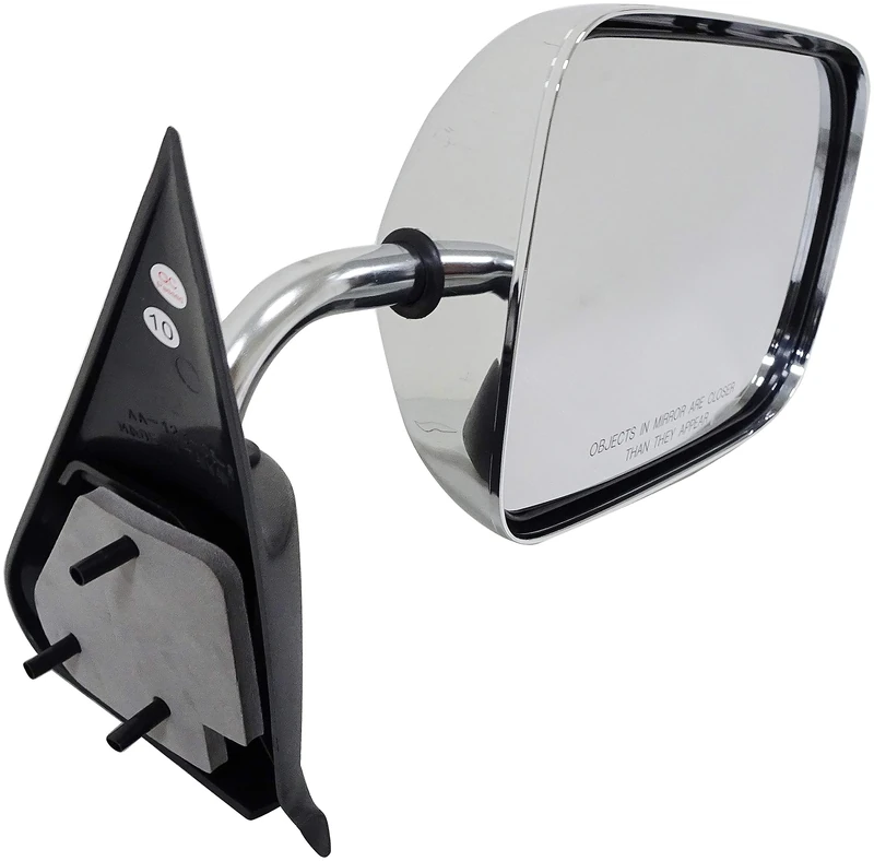 Dorman 955-222 Passenger Side Manual Door Mirror - Folding for Select Dodge Models, Black and Chrome
