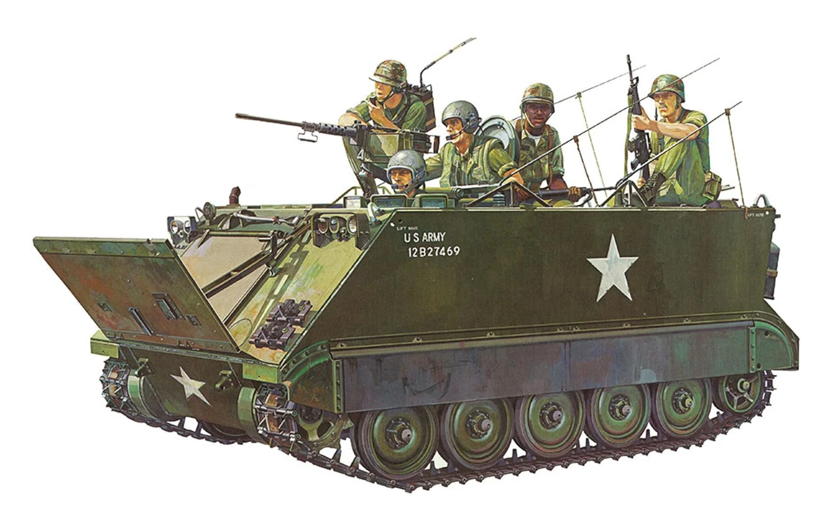 Tamiya TM35040 M113 US APC 1/35 Army Military Land Vehicle Model Building Kits, Brown