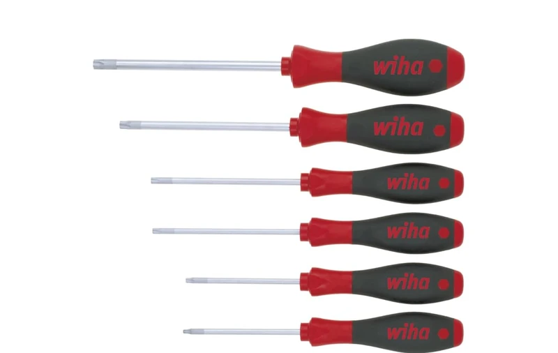 Wiha 27746 Series 362R Soft Finish Torx Magic Spring Electric Screwdriver Set, 6 Pieces, Red, 294x161x42 mm