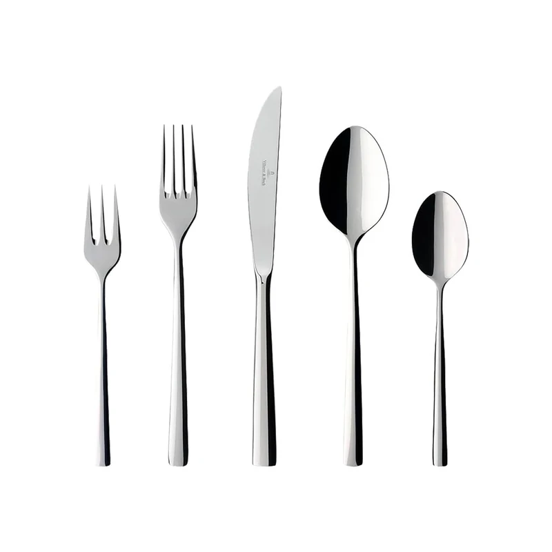 Villeroy & Boch – Piemont Cutlery Set 30 Pieces for 6 People, Dishwasher Safe, Rustproof, Knife, Fork, Spoon, Luxury Cutlery Set, Dinner, 18/10 Stainless Steel