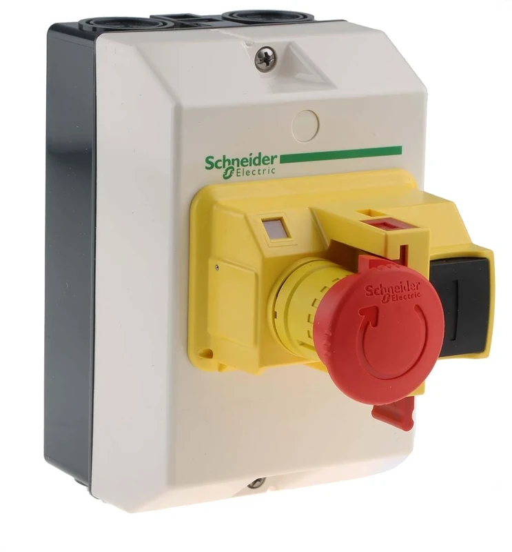 Schneider Electric, TeSys GV2 - Enclosure for TeSys GV2ME - IP55 - fitted with Emergency stop, GV2MCK04