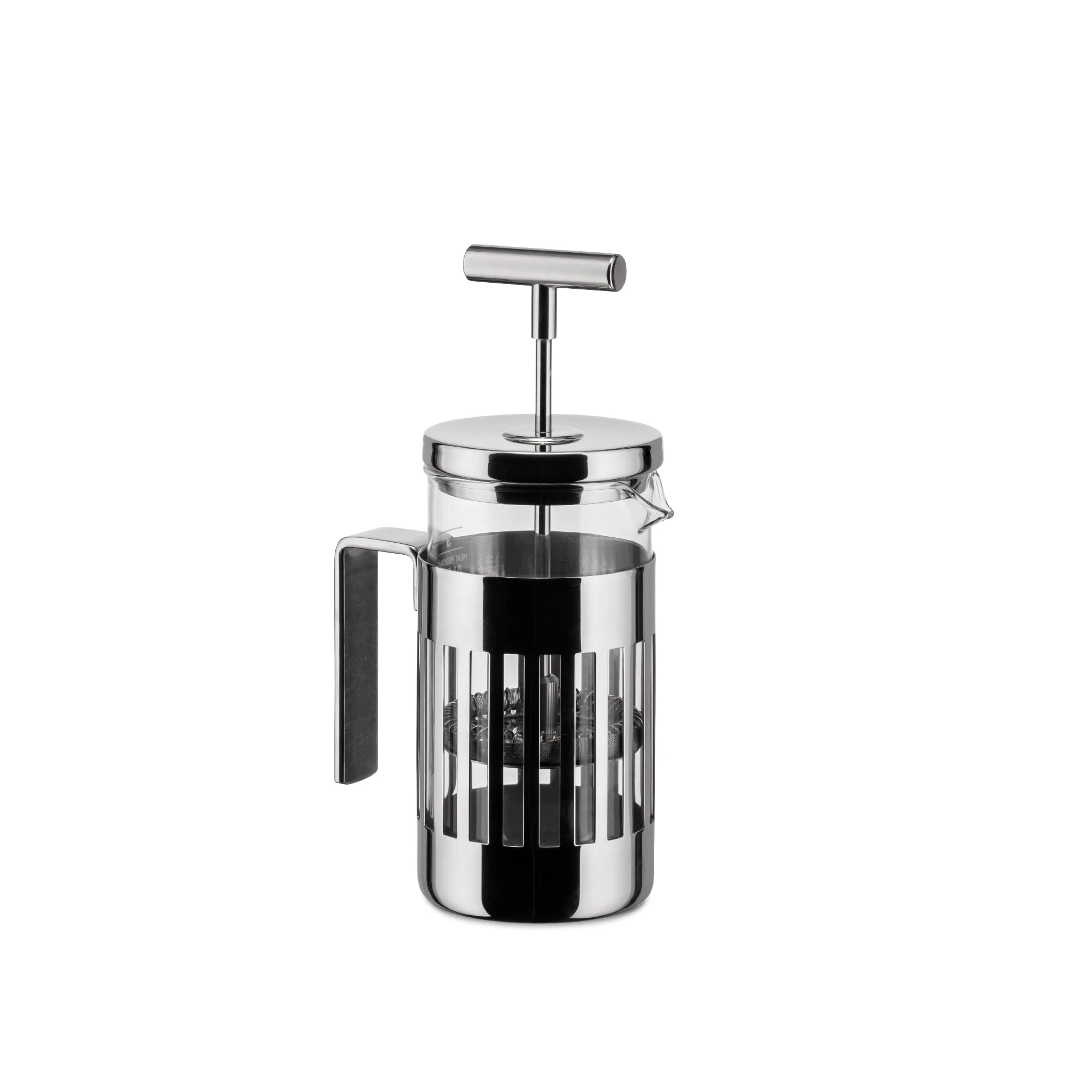 Alessi 9094/3 - Press Filter Coffee Maker or Infuser in 18/10 Stainless Steel Mirror Polished and Heat Resistant Glass, 3 Cups, Silver
