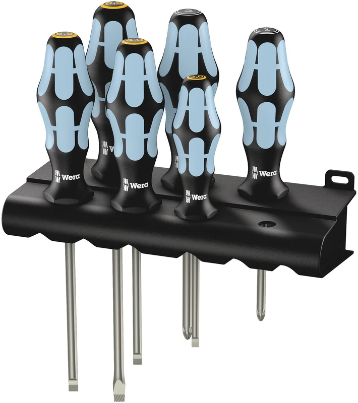 Wera 3334/3335/6 Kraftform Stainless Steel Lasertip screwdriver set, PZ/SL, 6pc, 05032061001