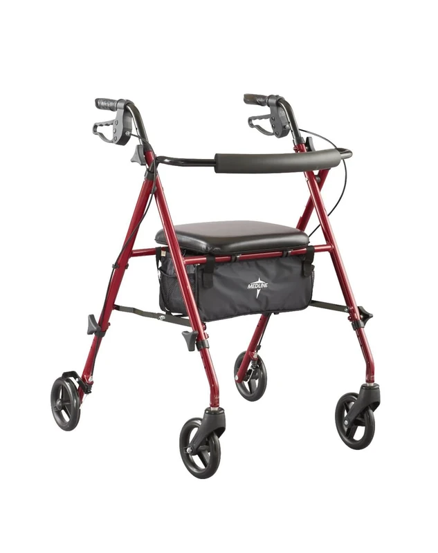 Superlight Aluminum Rollator, Burgundy