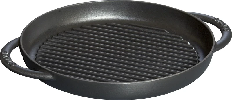 Staub 1203023 Round Grill with two Handles, 26 cm, Matt Black