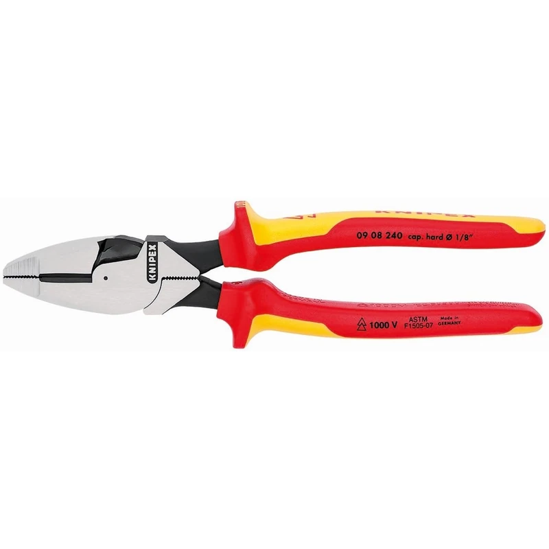 Knipex 09 08 240 US 9.5-Inch Insulated Ultra-High Leverage Lineman's Pliers - Image 1