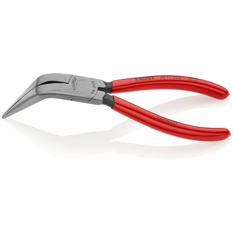 KNIPEX - 3871200 Tools - Long Nose Pliers Without Cutter, Angled, 8 inches