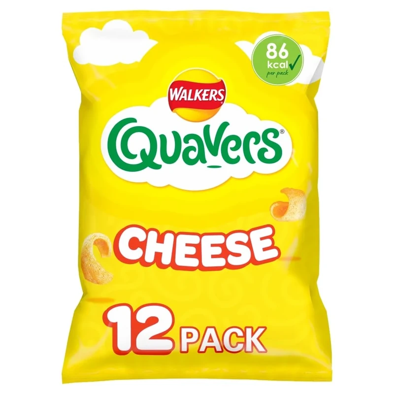 Walkers Quavers Cheese Multipack Snacks Crisps 12x16g