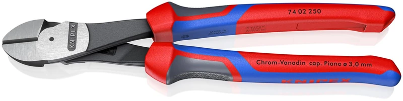KNIPEX Tools - High Leverage Diagonal Cutters, Multi-Component (7402250), 10 inches
