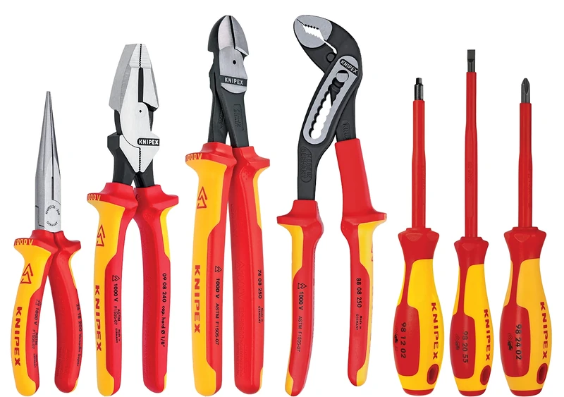 KNIPEX 7 Pc Pliers/Screwdriver Tool Set, 1000V, Nylon Pouch