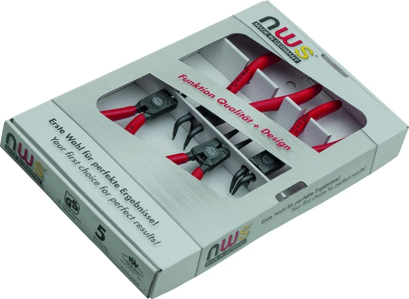 NWS 792 Circlip Pliers Set, Red/Black, Set of 4 Piece
