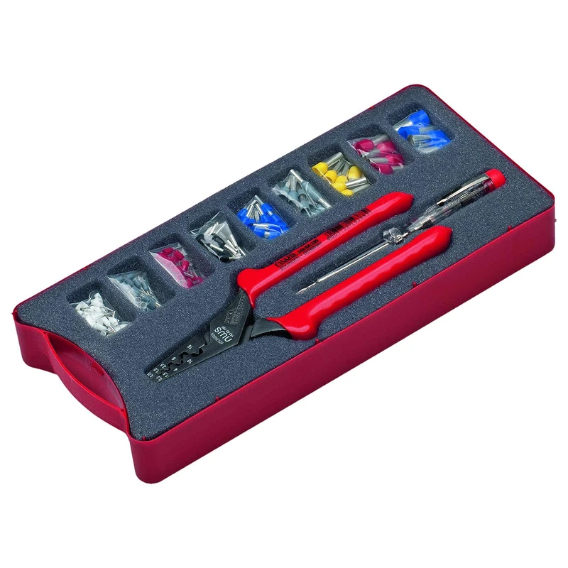 NWS 143-BIS 143-BIS Pressing Pliers and End-Sleeves Assortment, Black/Red - Image 1