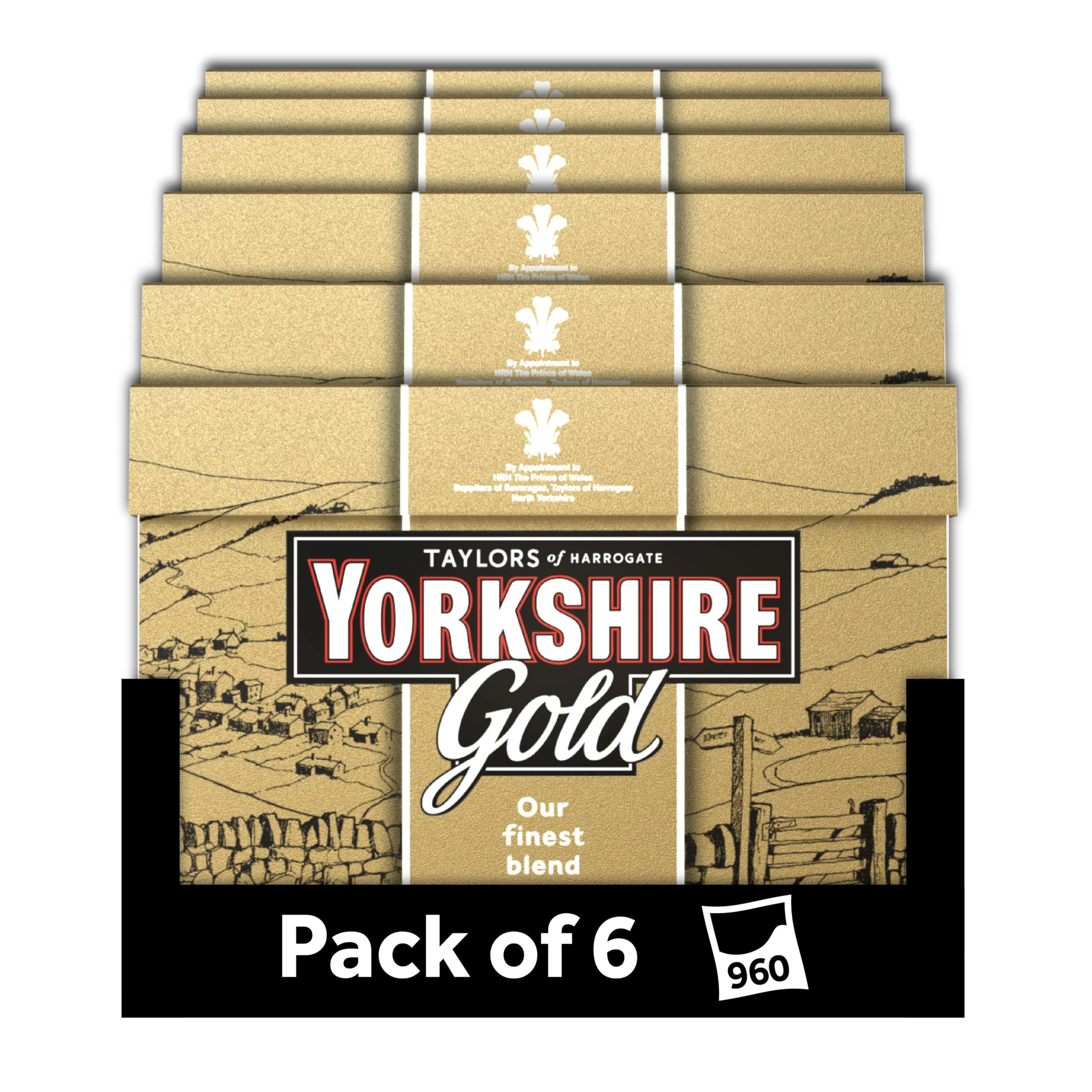 Yorkshire Tea Gold, 6 Boxes of 160 Tea Bags (Total 960 Bags)