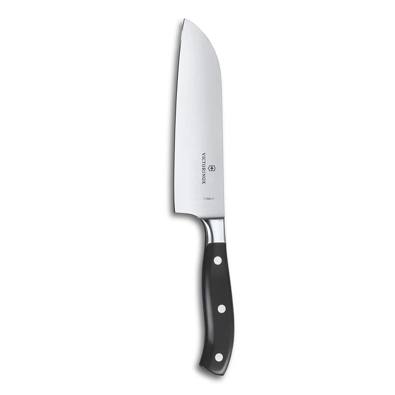 Victorinox Grand Maître, Santoku Knife, Extra Sharp Blade, Straight Edge, 17 cm, Plastic Handle, Stainless Steel, Black
