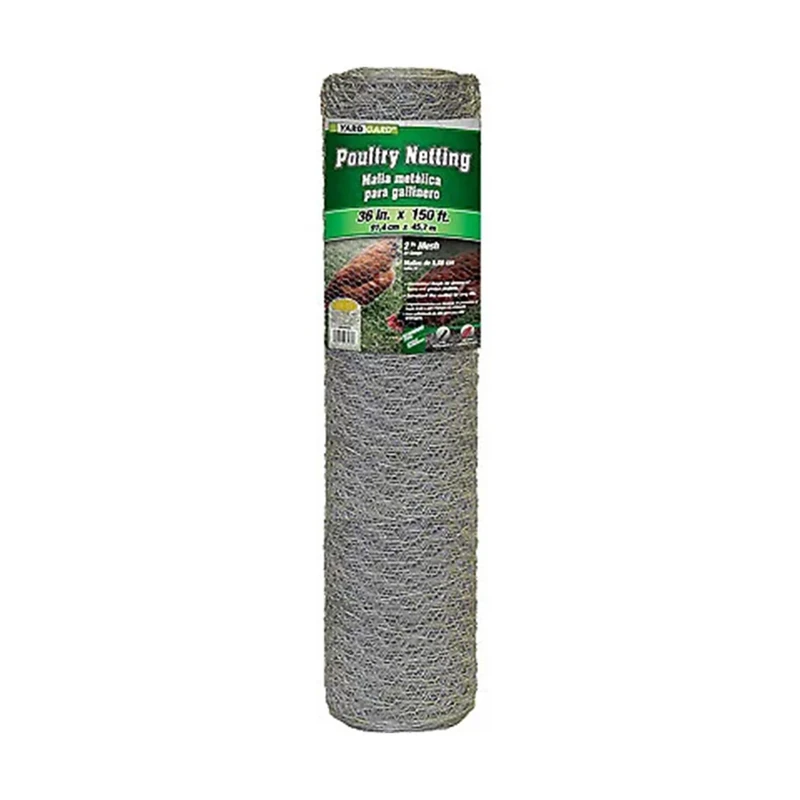 YARDGARD 308495B 2 Inch Hexagonal Mesh, 36 Inch by 150 Foot 20 Gauge Galvanized Poultry (Chicken) Netting Fence