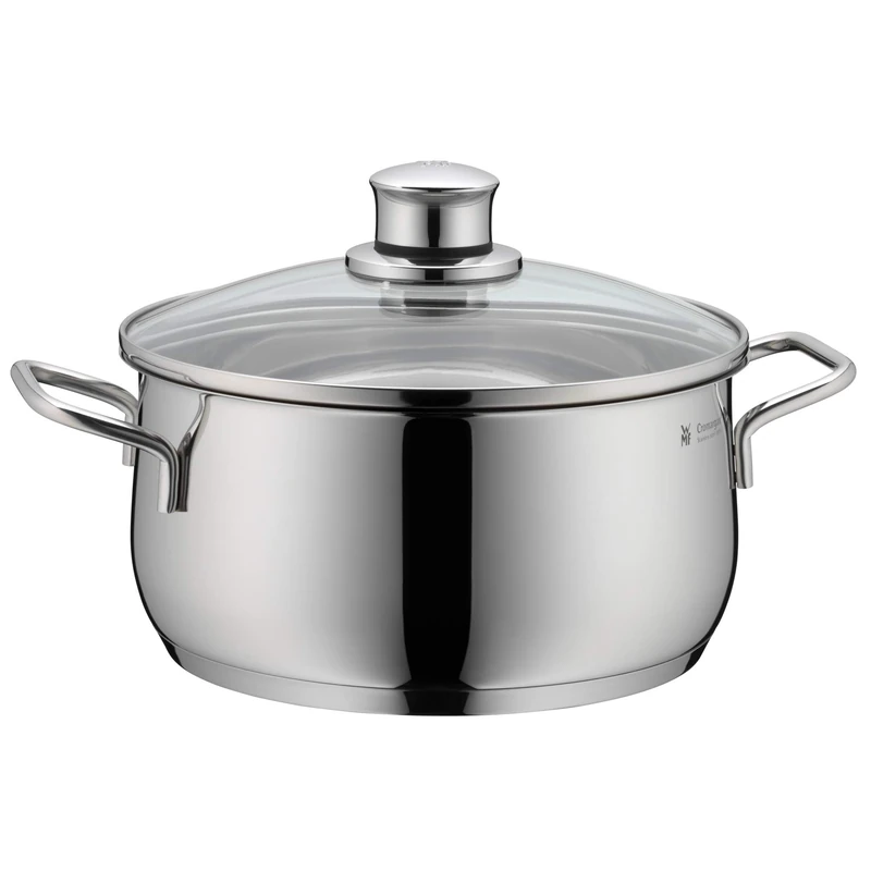 WMF Diadem Plus Low Casserole with Lid, 18/10 Stainless Steel, 24 cm