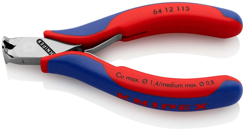 KNIPEX Electronics End Cutting Nipper with Multi-Component Handles 115 mm, 64 12 115