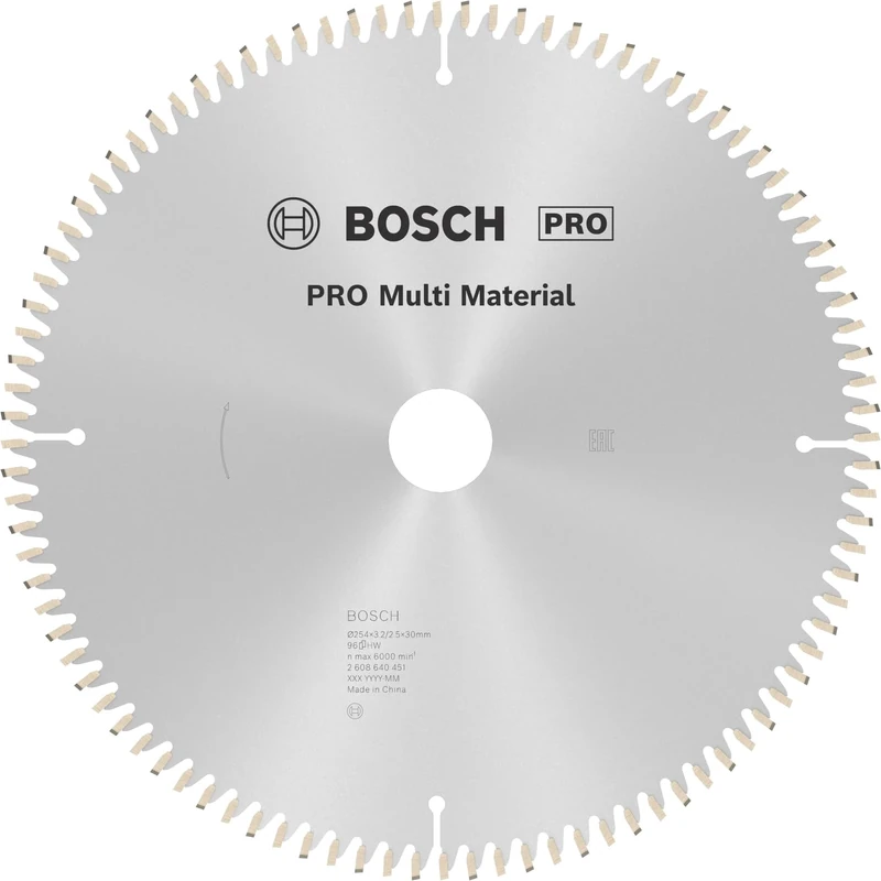 Bosch 1x PRO Multi Material Circular Saw Blade for Corded Mitre Saws (for Aluminium, Plastics, Ø mm, Professional Accessory Mitre Circular Saw)