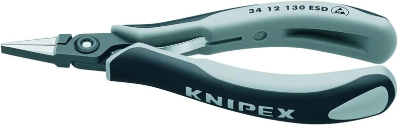 KNIPEX Precision Electronics Gripping Pliers ESD with Multi-Component Handles 130 mm, 34 12 130 ESD