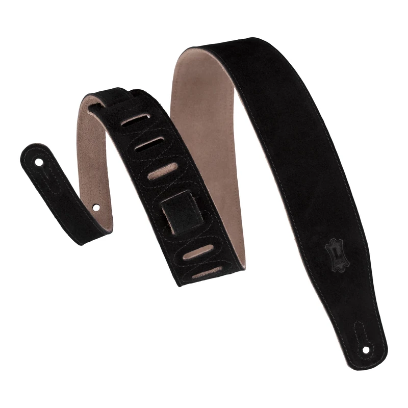 Levy's Leathers MS26-BLK 2.5" Hand-Brushed Suede Guitar Strap, Black