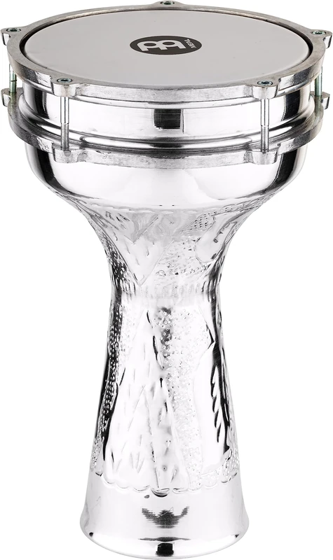 Meinl Percussion Aluminum Jingle Darbuka - Very Large Handdrum - With Jingle Effect - Diameter 8 Inches - Aluminum, Silver (HE-314)