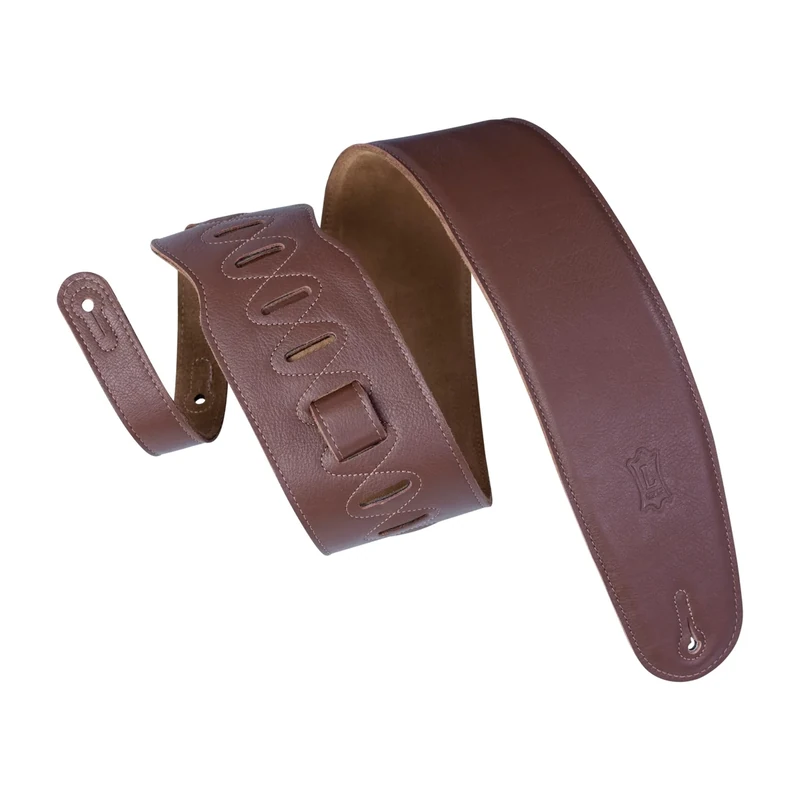 Levy's M4GF‐BRN 3.5-inch Leather Padded Strap - Brown,One Size,LEV M4GF BRN