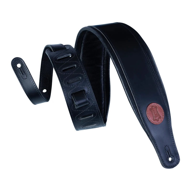 Levy's MSS1-BLK Veg Tan Leather Guitar Strap - Black
