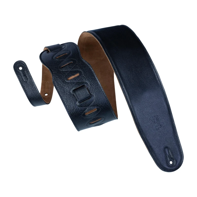 Levy's Leathers M4GF-BLK 3.5" Garment Leather Bass Guitar Strap, Black