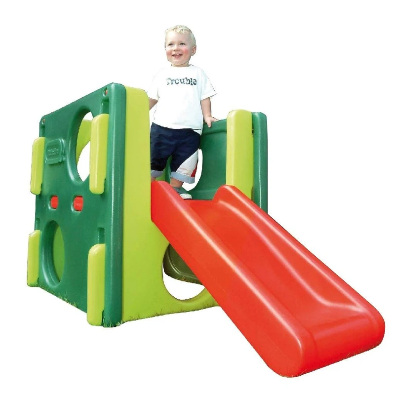 Little Tikes Easy Store Large Slide - Playset for Indoor or Outdoor Use - Durable, Stable, Kid-Safe - Folds for Easy Travel & Storage - Red & Blue