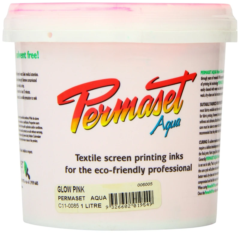 Permaset Aqua Standard 1 Litre Litre Pink - Screen Printing Ink for Fabric - Ideal Screen Printing Kit for Home Office, Starter Kit, Fabric Paint, Screen Printer and Other Fabric Ink