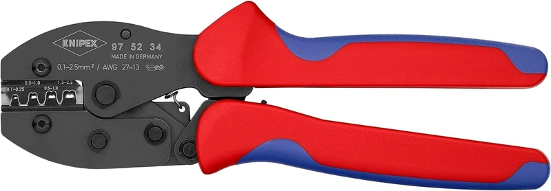KNIPEX Preciforce Crimping Pliers in Blister with Multi-Component Handles 220 mm, 97 52 34 SB