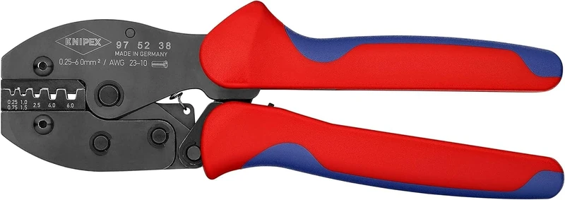 KNIPEX Preciforce Crimping Pliers in Blister with Multi-Component Handles 220 mm, 97 52 38 SB