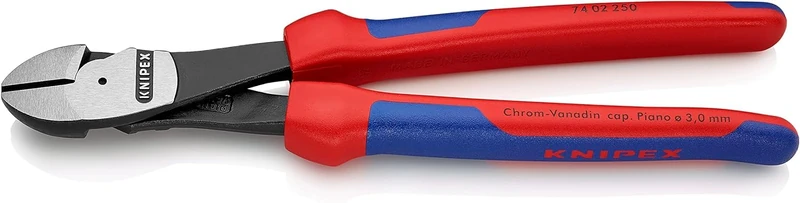 KNIPEX High Leverage Diagonal Cutter with Comfort Handles 250 mm, 74 02 250