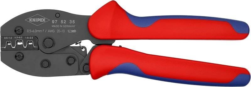 KNIPEX Preciforce Crimping Pliers in Blister with Multi-Component Handles 220 mm, 97 52 35 SB