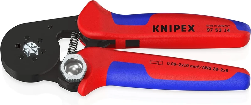 KNIPEX Self-Adjusting Crimping Pliers for Wire Ferrules with Lateral Access with Multi-Component Handles 180 mm, 97 53 14