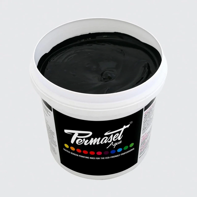 Permaset Aqua Standard 1 Litre Black - Screen Printing Ink for Fabric - Ideal Screen Printing Kit for Home Office, Starter Kit, Fabric Paint, Screen Printer and Other Fabric Ink