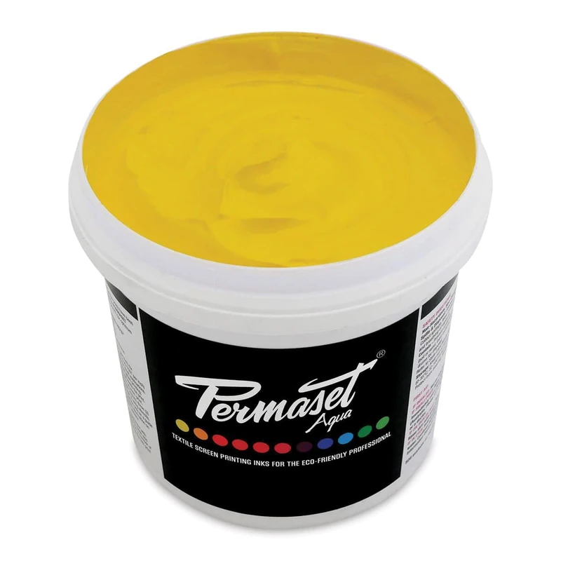 Permaset Aqua Standard 1 Litre Mid Yellow - Screen Printing Ink for Fabric - Ideal Screen Printing Kit for Home Office, Starter Kit, Fabric Paint, Screen Printer and Other Fabric Ink