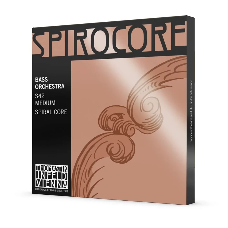 Thomastik single string for double bass 4/4 Spirocore - H/B string (low) spiral core, chrome wound, orchestral tuning, medium