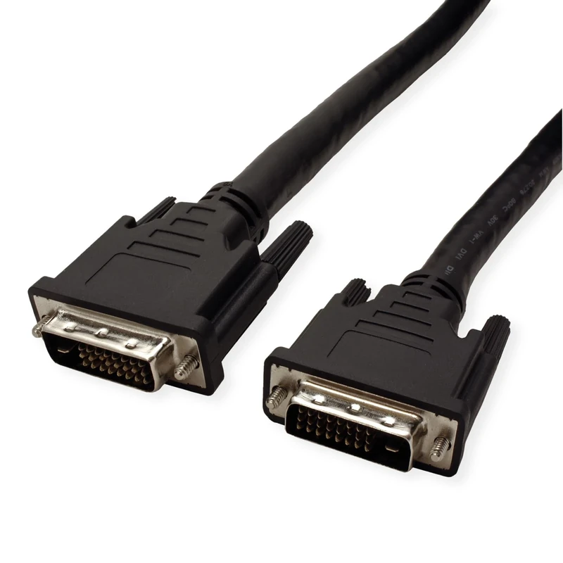 ROLINE DVI Cable | Monitor cable DVI Plug-Plug | Dual Link connection cable Black 20 m