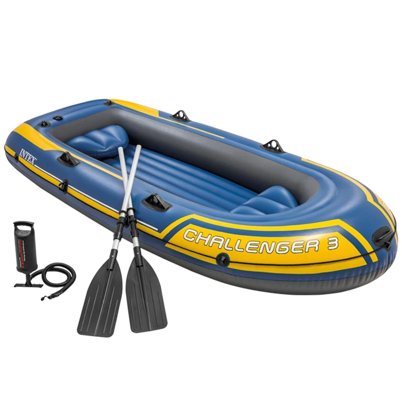 Intex Challenger 3 Boat Set - three man inflatable dinghy with oars and pump #68370