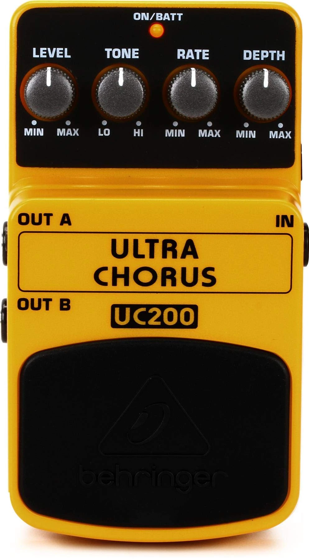 Behringer ULTRA CHORUS UC200 Ultimate Stereo Chorus Effects Pedal, Yellow