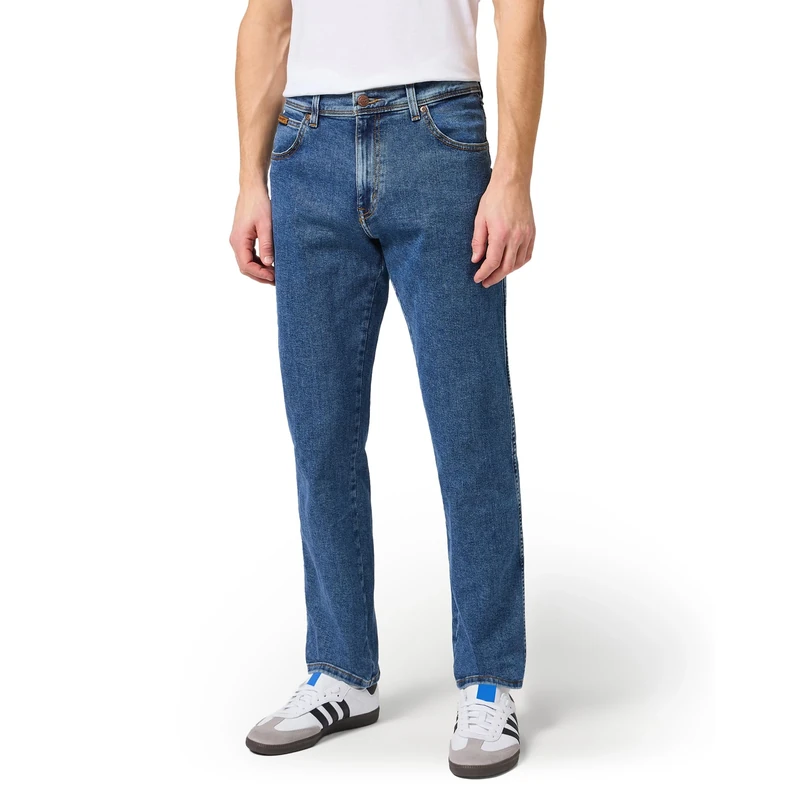 Wrangler Men's Texas Contrast Straight Jeans, Stonewash, 31W / 34L