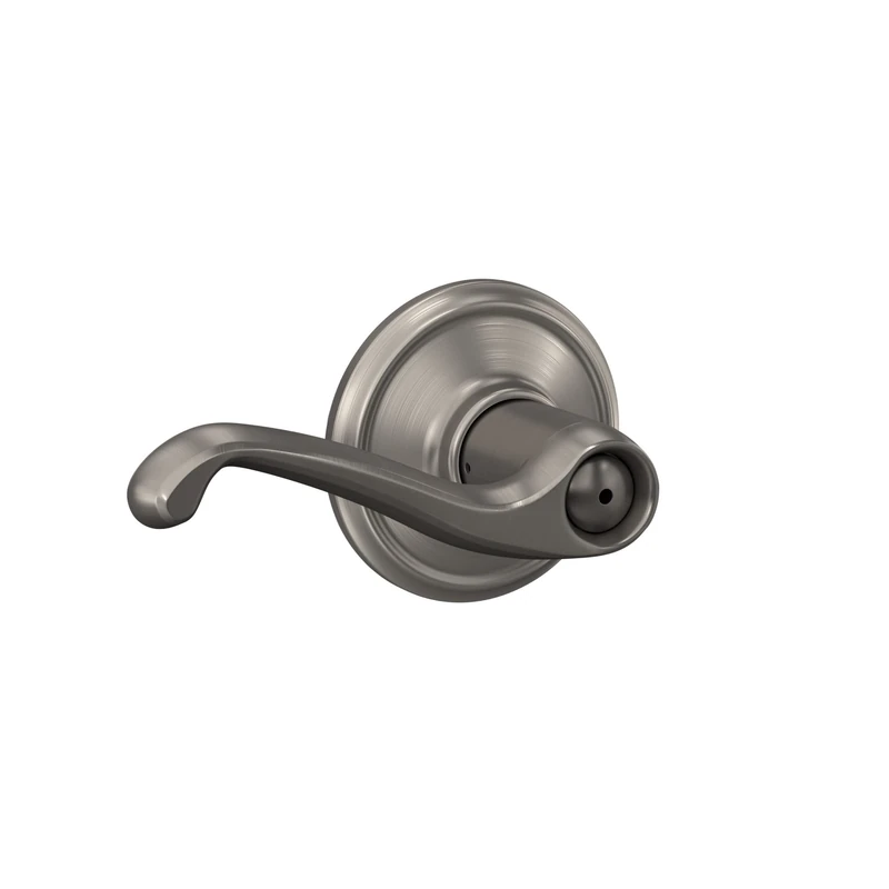 Schlage F40FLA619 Flair Privacy Lever, Satin Nickel
