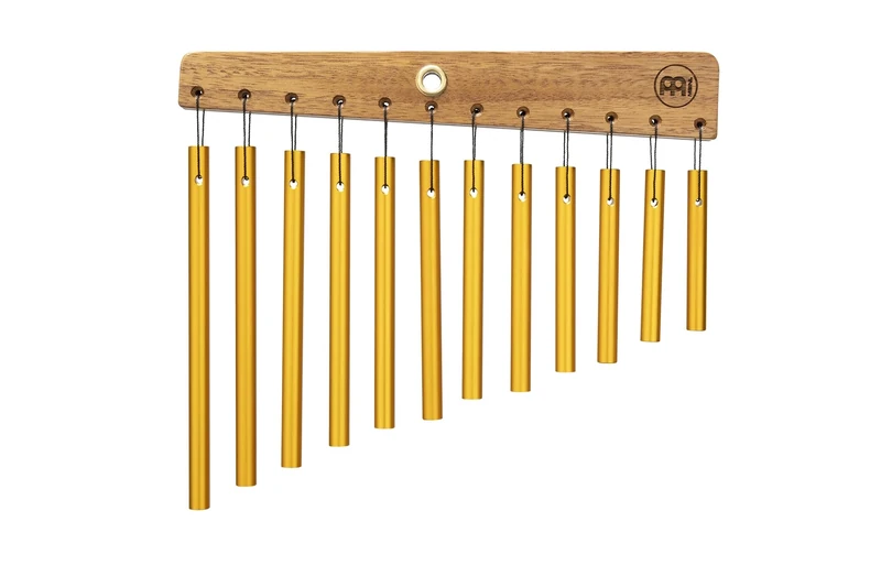 Meinl Percussion Mountable Series Chime - Very Small Musical Instrument with 12 Sound Bars - Mountable - 1-row - Wood and Aluminum, Natural and Gold (CH12)