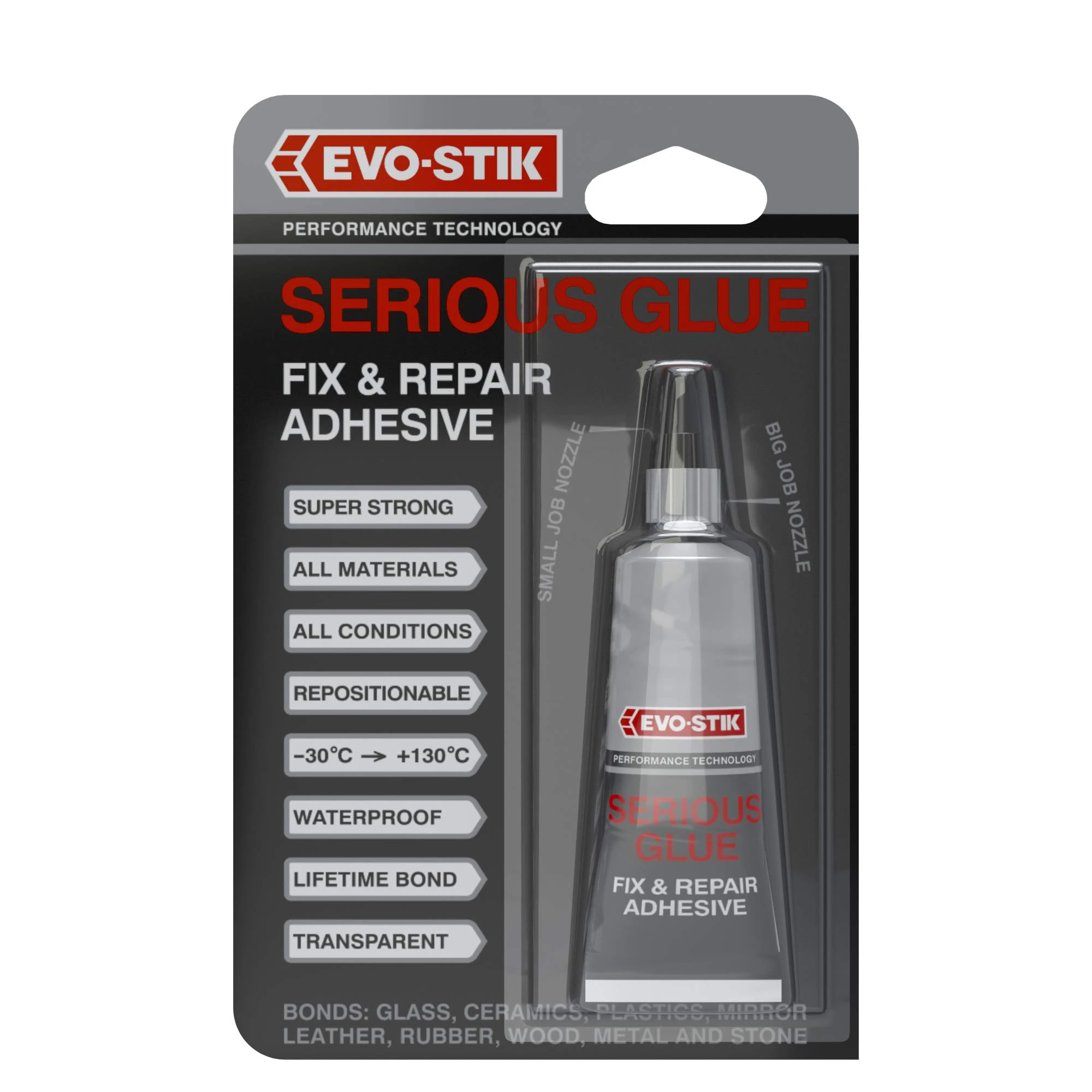 EVO-STIK Serious Glue 33g - High Strength - Waterproof - Ideal for Fixing and Repairs - Transparent Non-Drip Gel - Extreme Temperature Resistance - Solvent Free