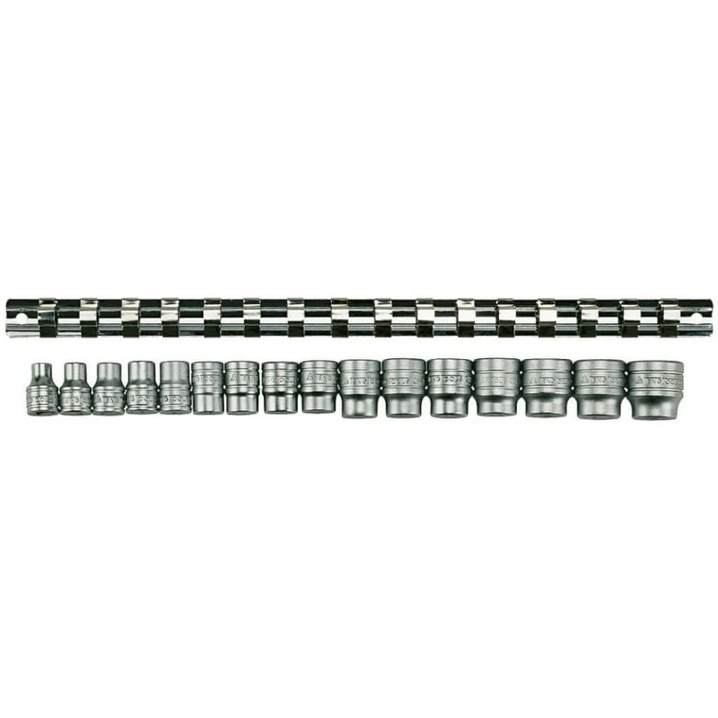Teng M3816 3/8-inch Clip Rail Metric Socket Set Drive (16 Pieces)